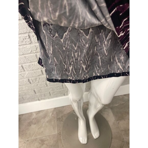 Parker Women Multicolored V Neck Batwing Sleeve Shift Dress Size M - Picture 7 of 10